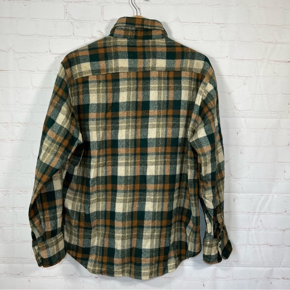 Vintage Windbreaker Wool Plaid Flannel Shirt Mens Size Large Double Pockets 80’s - Picture 12 of 14